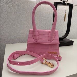 Jacquemus Pink Croc Mini Chiquito Top-Handle Bag